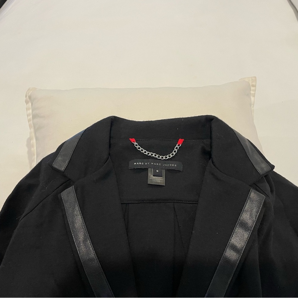 Marc Jacobs Black Blazer with Leather Trim
